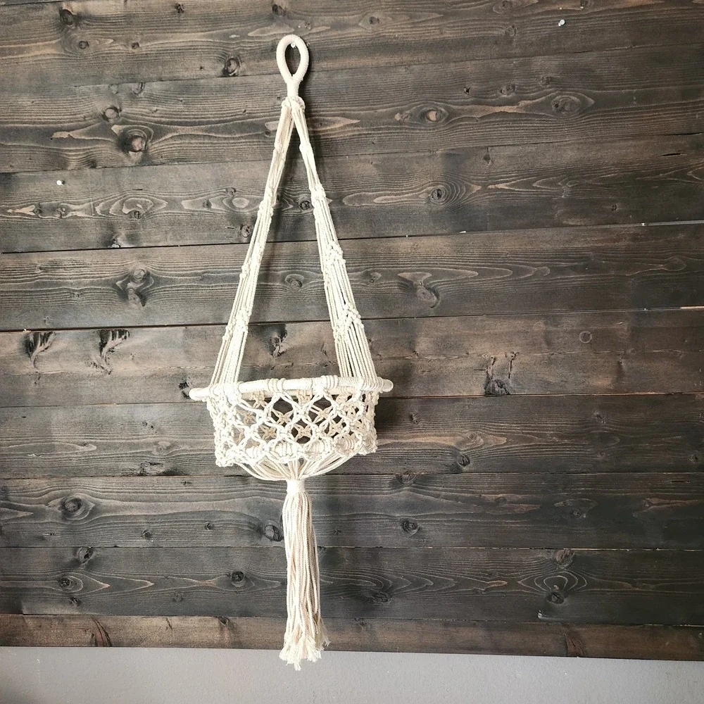 Handmade Macrame Plant Hanger Basket Boho Tassel Indoor Hanging Planter Cotton